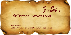 Fürster Szvetlana névjegykártya